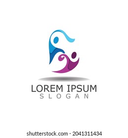 Plantilla vectorial de diseño de logotipo comunitario. Inspiración en el diseño de equipos