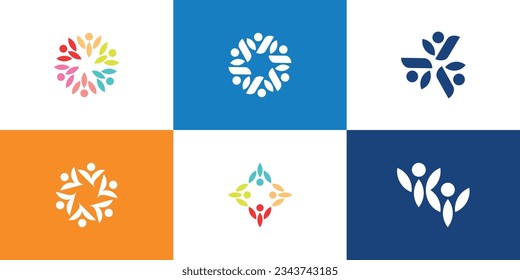 Vector de diseño de logotipo comunitario con estilo abstracto único