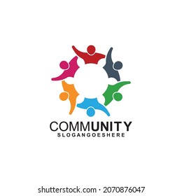 Community Logo Icon Design Colorful People Stock Vector (Royalty Free ...