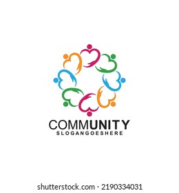 Community Logo Icon Design Colorful People Stock Vector (Royalty Free ...