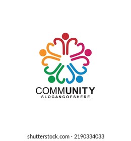 Community Logo Icon Design Colorful People Stock Vector (Royalty Free ...