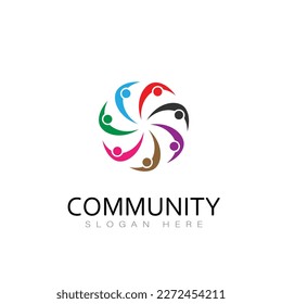 Personas del vector de diseño de logotipos de la comunidad