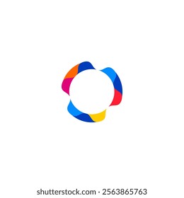 Community Logo Icon Design Vector unity circle. abstract of life logo icon vector design illustration with colorfull