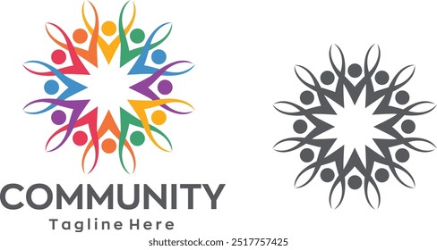 Community Logo Symbol Community human Logo Abstract Community people support logo