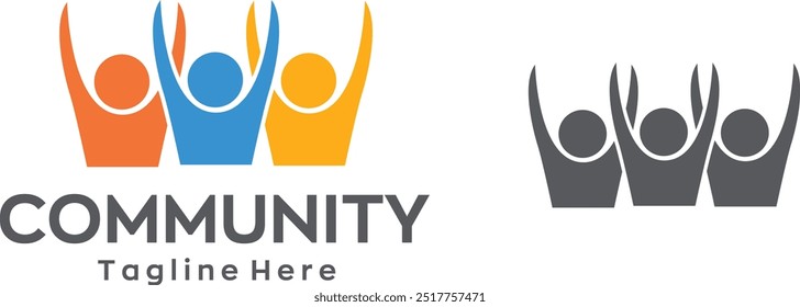 Logotipo de la comunidad Logotipo humano de la comunidad Logotipo Abstractas de la Asistencia de las personas de la comunidad