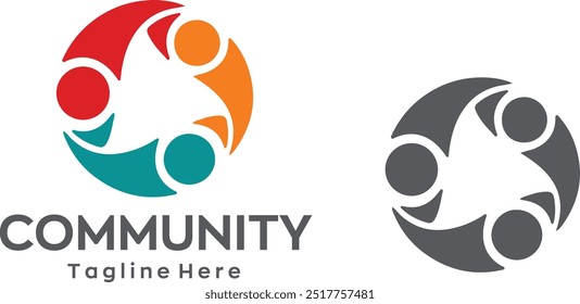 Ícone do logotipo comunitário Logotipo humano comunitário Abstrato Logotipo comunitário de suporte para pessoas