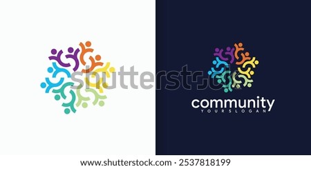 community logo icon, symbol of teamwork, family and business group. Vector illustration
