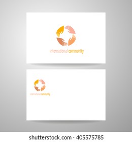 Community logo. Identity template. People connect sign. Vector illustration.