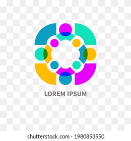 Community logo. Negotiations icon. Unity concept. Circle of people, friends