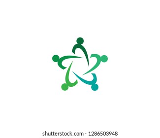 community logo people template vector icon