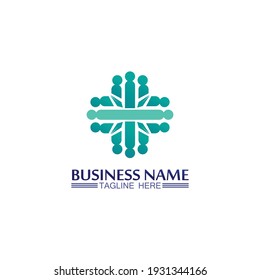 Community logo people work team and business vector logo and design group family