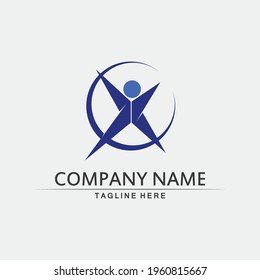 Community logo people work team and business vector logo and design group family