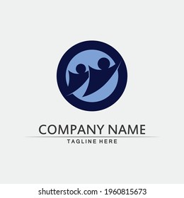Community logo people work team and business vector logo and design group family