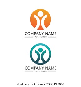 Community logo people work team and business vector logo and design group family