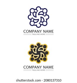 Community logo people work team and business vector logo and design group family