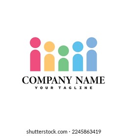 Gente de logotipo comunitario equipo de trabajo y familia de grupos de diseño de vectores de negocio