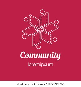 Símbolo de logotipo comunitario o diseño de plantilla de icono