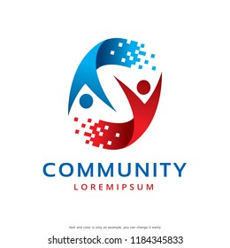 Community Logo Template Design Vector, Emblem, Concept Design, Creative Symbol, Icon