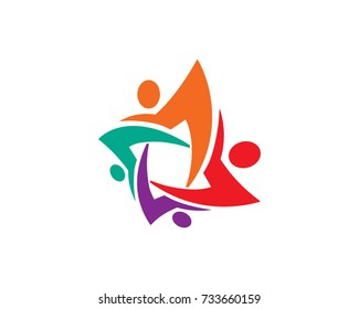 Community Logo Template Design Vector, Emblem, Design Concept, Creative Symbol, Icon