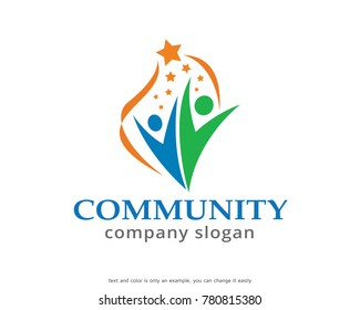 Community Logo Template Design Vector, Emblem, Design Concept, Creative Symbol, Icon