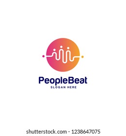 Community logo template designs concepts vector illustration, People Beat logo concepts