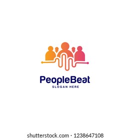 Community logo template designs concepts vector illustration, People Beat logo concepts