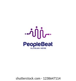 Community logo template designs concepts vector illustration, People Beat logo concepts