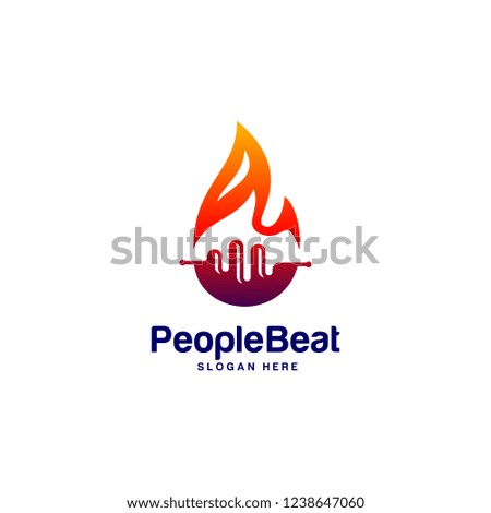 Community logo template designs concepts vector illustration, People Beat logo concepts