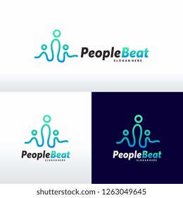 Community logo template designs vector illustration, People Beat logo Icon template