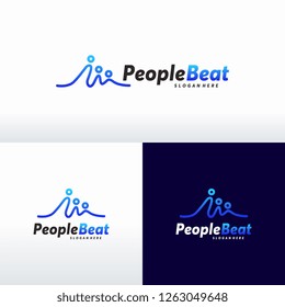 Community logo template designs vector illustration, People Beat logo Icon template
