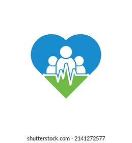 community logo template designs vector illustration, People Beat logo.