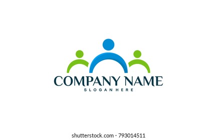 community logo template designs vector illustration, Caring logo template designs