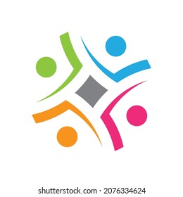 Diseño de icono vectorial de plantilla de logotipo comunitario