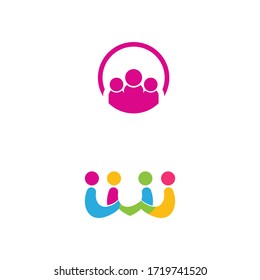 Naturaleza del símbolo vectorial de la plantilla de logotipo comunitario