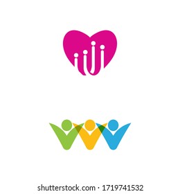 Naturaleza del símbolo vectorial de la plantilla de logotipo comunitario