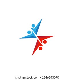 Naturaleza del símbolo del vector de la plantilla de logotipo comunitario
