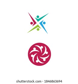 Naturaleza del símbolo del vector de la plantilla de logotipo comunitario