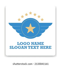community logo template with wings and star symbol
