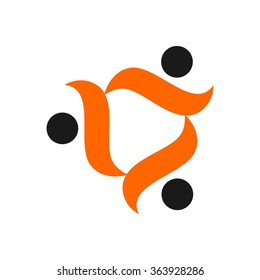 community logo. three person logo vector.