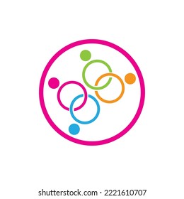 Plantilla de diseño de iconos de vectores de logotipo comunitario