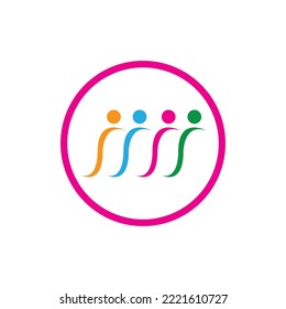 Plantilla de diseño de iconos de vectores de logotipo comunitario