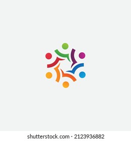 community logo vector icon. Social network people unity logo design.