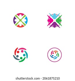 diseño de símbolos y vectores de logotipo comunitario