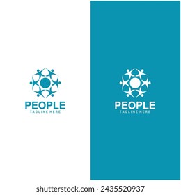 Community logos  people check. Logos for teams or groups  and companies  vector design