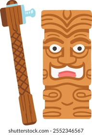 Community Lounge Mask Totem Wood