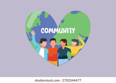 community with love. community concept. colored flat vector illustration isolated
