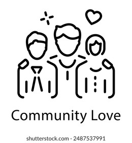 A community love icon designed in outline style 