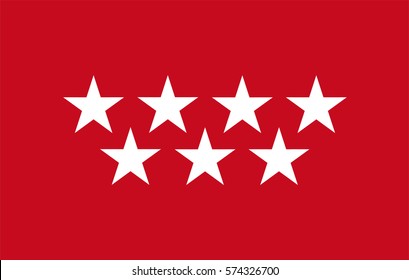 Community of Madrid flag vector illustration isolated, Spain  territory province.