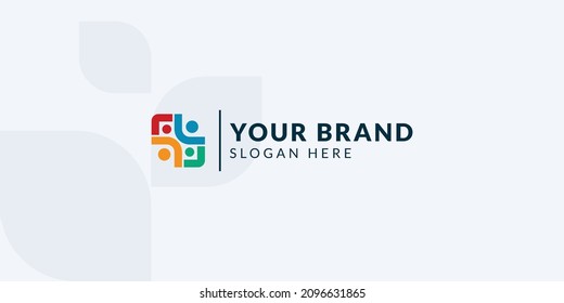 Community man logo vector icon isolated