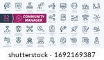 Community Manager activities. Thin line Icon Pack. Vector symbols